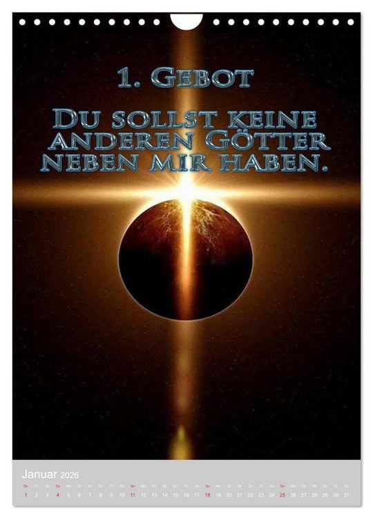 Produktbild: GOTTES 10 GEBOTE (Wandkalender 2026 DIN A4 hoch), CALVENDO Monatskalender