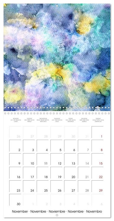 Produktbild: Emerald Waves - Watercolour experiments in green and blue (Wall Calendar 2026 12 &times; 12 Inch) CALVENDO 12 Month Wall Calendar