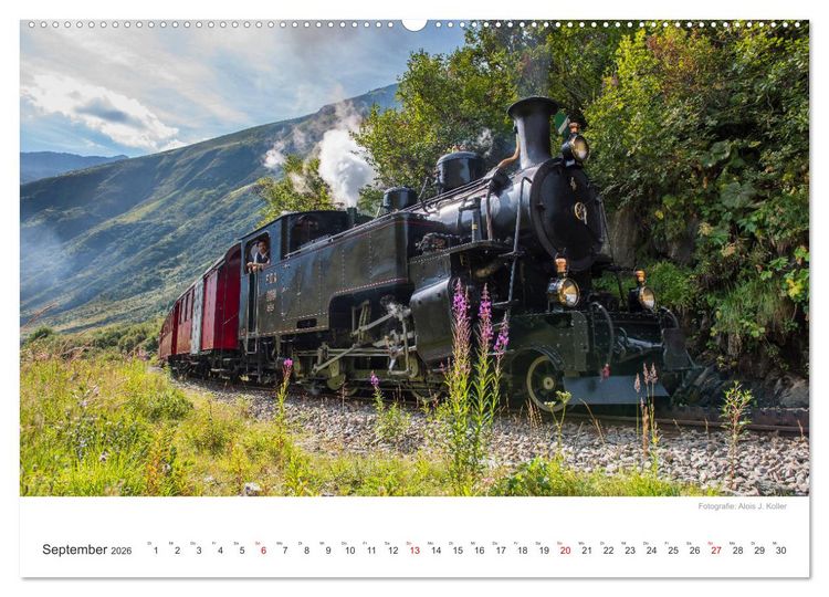 Produktbild: Dampfbahn Furka 2026 (hochwertiger Premium Wandkalender 2026 DIN A2 quer), Kunstdruck in Hochglanz