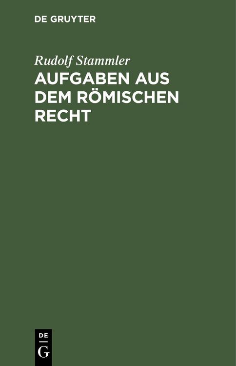 Produktbild: Aufgaben aus dem r&ouml;mischen Recht