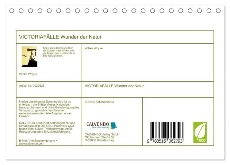 Produktbild: VICTORIAF&Auml;LLE Wunder der Natur (Tischkalender 2026 DIN A5 quer), CALVENDO Monatskalender