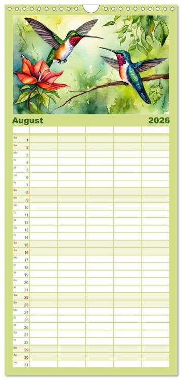 Produktbild: Familienplaner 2026 - Schillernde Edelsteine mit 5 Spalten (Wandkalender, 21 x 45 cm) CALVENDO