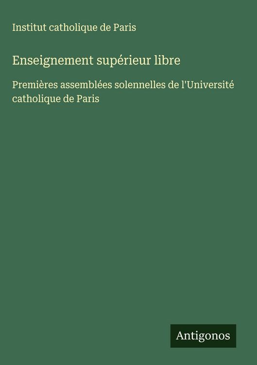 Produktbild: Enseignement sup&eacute;rieur libre