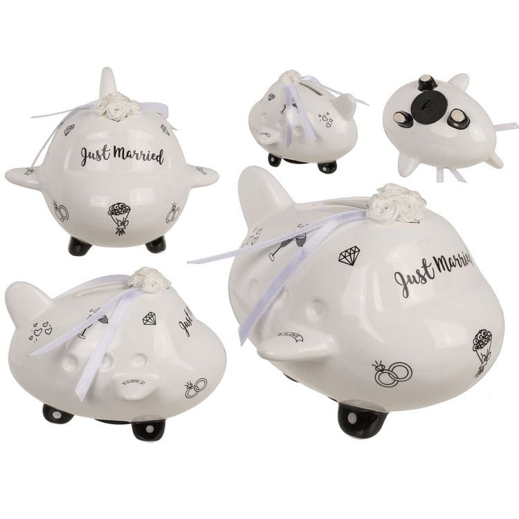 Spardose Flugzeug Just Married 14x12x9,5cm kaufen