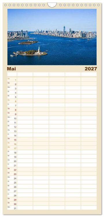 Produktbild: Familienplaner 2027 - Wundervolles New York mit 5 Spalten (Wandkalender, 21 x 45 cm) CALVENDO