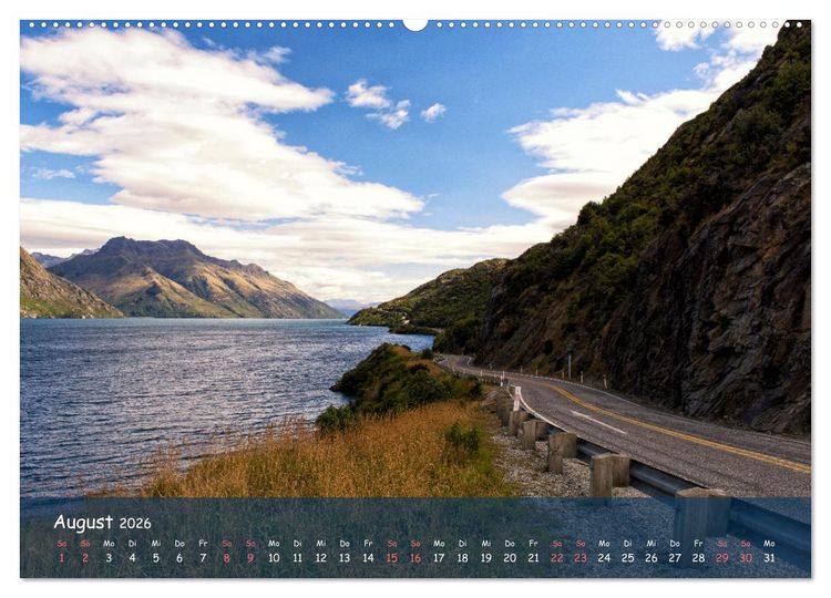Produktbild: Neuseeland - Wo sich Himmel und Erde begegnen (Wandkalender 2026 DIN A2 quer), CALVENDO Monatskalender