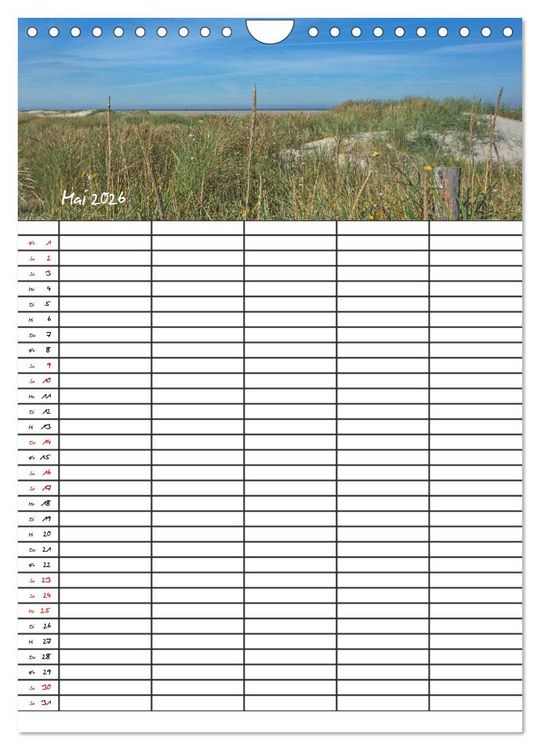 Produktbild: St. Peter Ording Familienplaner (Wandkalender 2026 DIN A4 hoch), CALVENDO Monatskalender