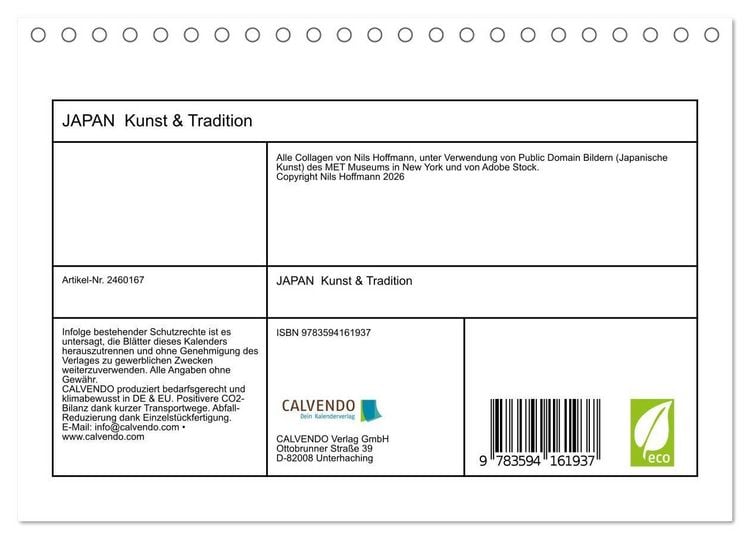 Produktbild: JAPAN Kunst & Tradition (Tischkalender 2027 DIN A5 quer), CALVENDO Monatskalender