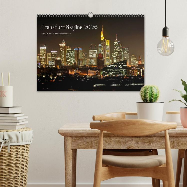 Produktbild: Frankfurt Skyline von Petrus Bodenstaff (Wandkalender 2026 DIN A3 quer), CALVENDO Monatskalender