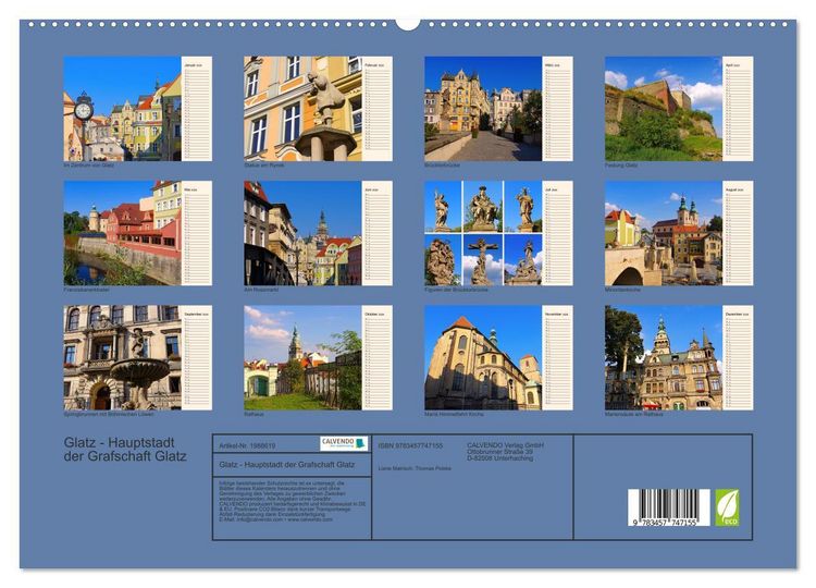 Produktbild: Glatz - Hauptstadt der Grafschaft Glatz (hochwertiger Premium Wandkalender 2026 DIN A2 quer), Kunstdruck in Hochglanz