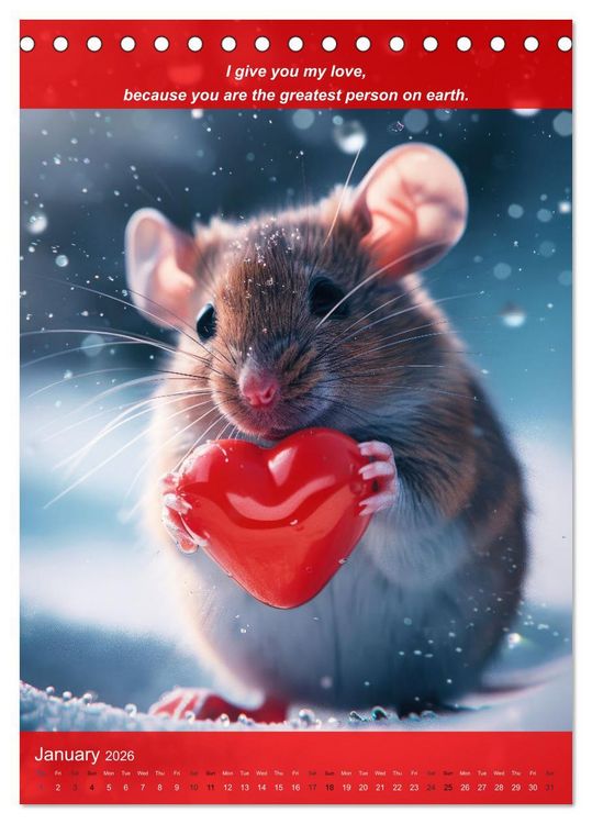 Produktbild: I'll give you my love (Desk Calendar 2026 DIN A5 portrait), CALVENDO 12 Month DeskCalendar