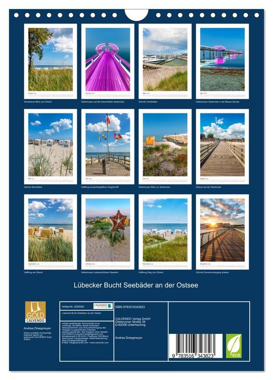 Produktbild: L&uuml;becker Bucht Seeb&auml;der an der Ostsee (Wandkalender 2026 DIN A4 hoch), CALVENDO Monatskalender