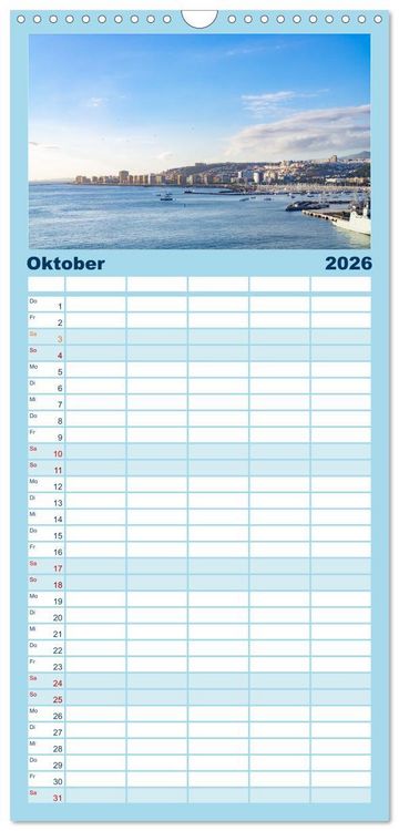 Produktbild: Familienplaner 2026 - Kanaren - wundersch&ouml;ne Inseln im Atlantik mit 5 Spalten (Wandkalender, 21 x 45 cm) CALVENDO
