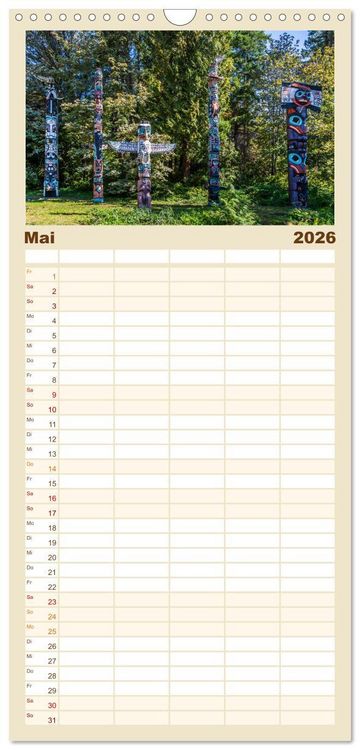 Produktbild: Familienplaner 2026 - VANCOUVER K&uuml;stencharme und Urbanit&auml;t mit 5 Spalten (Wandkalender, 21 x 45 cm) CALVENDO