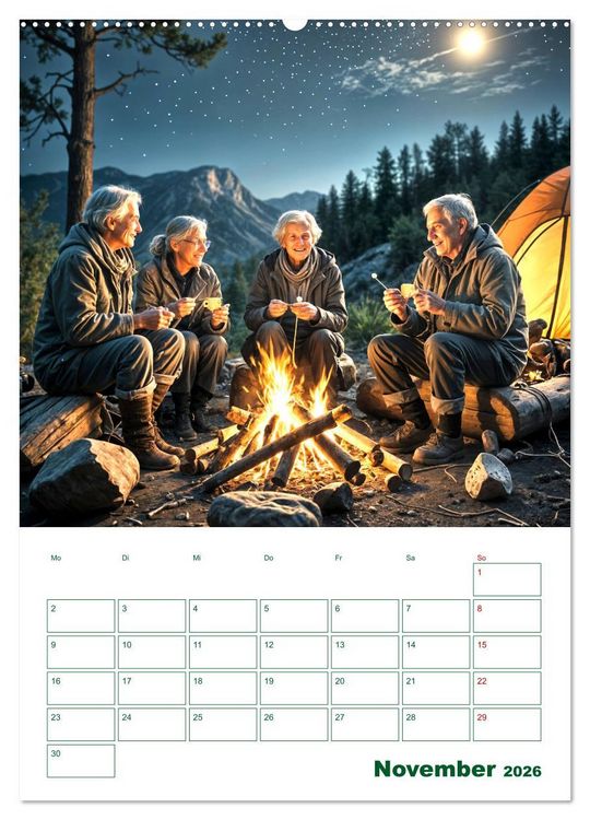 Produktbild: Alt, aber oho - Graue Haare, bunte Abenteuer (Wandkalender 2026 DIN A2 hoch), CALVENDO Monatskalender