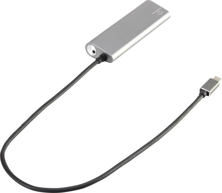 Produktbild: Renkforce RF-3374944 USB-Hub 4 Port USB-A USB 3.2 Gen1 5 GBit/s mit Aluminiumgeh&auml;use Silber