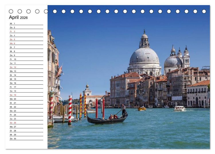 Produktbild: VENEDIG Eine Tour auf dem Canal Grande (Tischkalender 2026 DIN A5 quer), CALVENDO Monatskalender