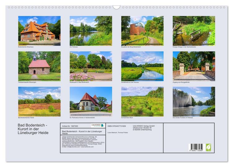 Produktbild: Bad Bodenteich - Kurort in der L&uuml;neburger Heide (Wandkalender 2026 DIN A2 quer), CALVENDO Monatskalender