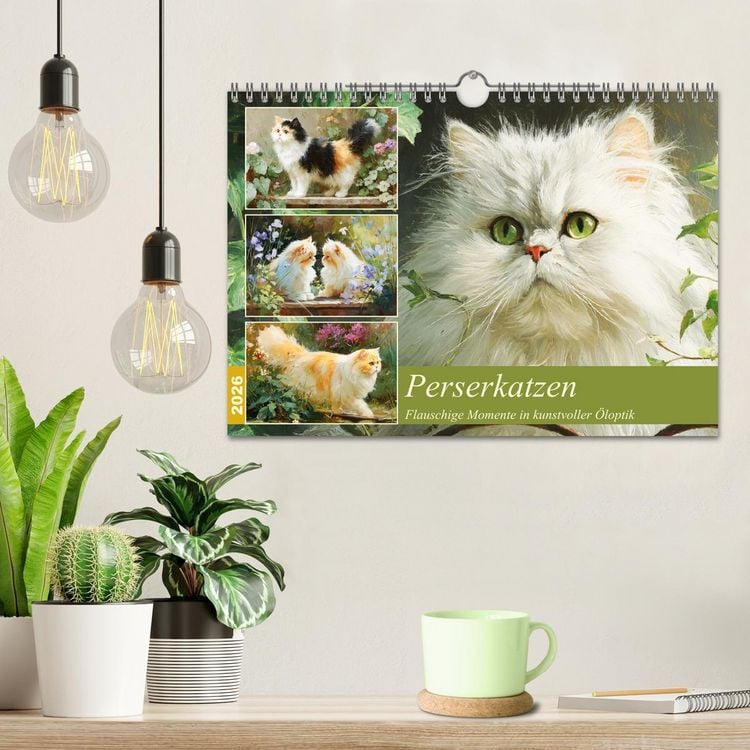 Produktbild: Perserkatzen. Flauschige Momente in kunstvoller &Ouml;loptik (Wandkalender 2026 DIN A4 quer), CALVENDO Monatskalender