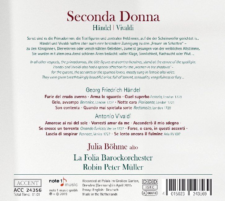 Produktbild: Seconda Donna. Works by Handel & Vivaldi