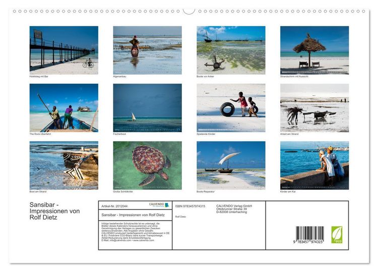 Produktbild: Sansibar - Impressionen von Rolf Dietz (hochwertiger Premium Wandkalender 2026 DIN A2 quer), Kunstdruck in Hochglanz