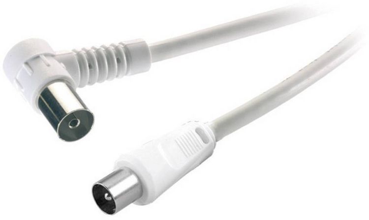 Produktbild: SpeaKa Professional Antennen Anschlusskabel [1x Antennenstecker 75 Ω - 1x Antennenbuchse 75 Ω] 15.00 m 75 dB 90&deg; nach rechts gewinkelt Wei&szlig;