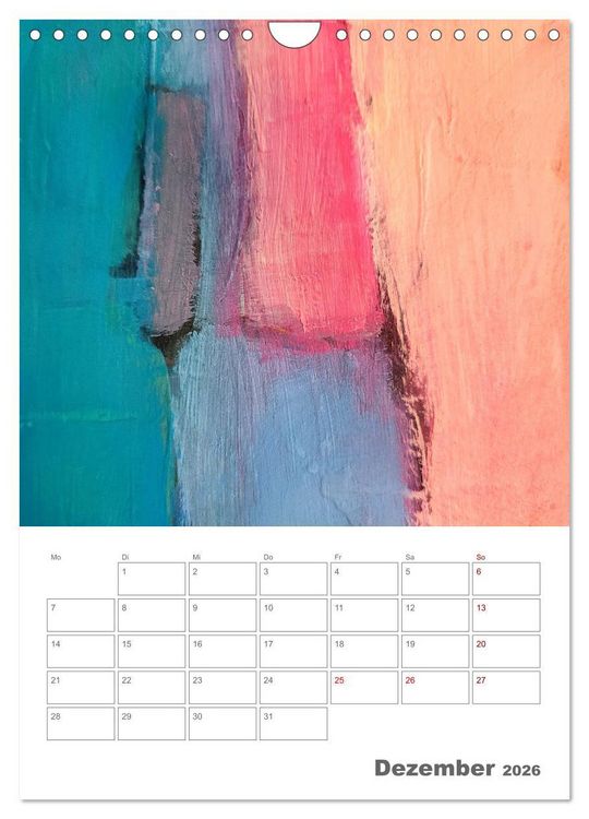 Produktbild: Farbliche Stille - Ein Jahr der inneren Ruhe mit abstrakten Farbspielen (Wandkalender 2026 DIN A4 hoch), CALVENDO Monatskalender