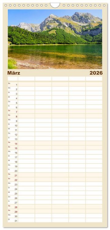 Produktbild: Familienplaner 2026 - Sutjeska-Nationalpark mit 5 Spalten (Wandkalender, 21 x 45 cm) CALVENDO