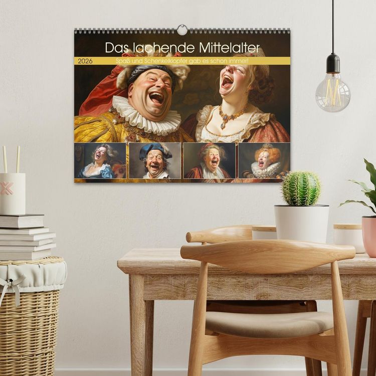 Produktbild: Das lachende Mittelalter. Spa&szlig; und Schenkelklopfer gab es schon immer! (Wandkalender 2026 DIN A3 quer), CALVENDO Monatskalender