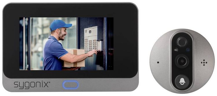 Produktbild: Sygonix IP-Video-T&uuml;rsprechanlage WLAN Kamera, Video-Inneneinheit Grau