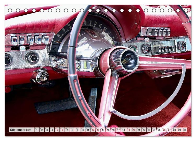 Produktbild: Ikonische US-Car Armaturenbretter (Tischkalender 2026 DIN A5 quer), CALVENDO Monatskalender