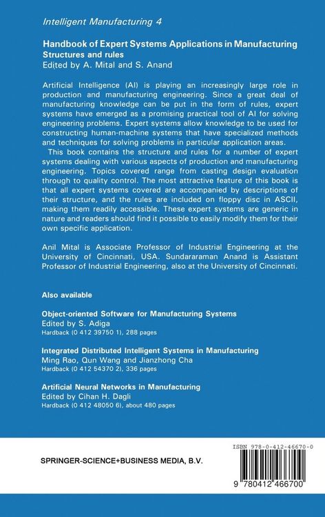 Produktbild: Handbook of Expert Systems Applications in Manufacturing