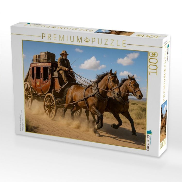 Produktbild: CALVENDO Puzzle Postkutsche - Wilder Westen | 1000 Teile Lege-Gr&ouml;&szlig;e 64x48cm Foto-Puzzle f&uuml;r gl&uuml;ckliche Stunden