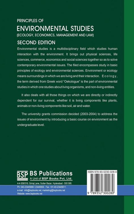 Produktbild: Principles of Environmental Studies