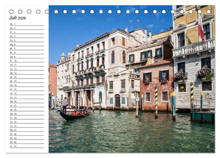 Produktbild: VENEDIG Eine Tour auf dem Canal Grande (Tischkalender 2026 DIN A5 quer), CALVENDO Monatskalender