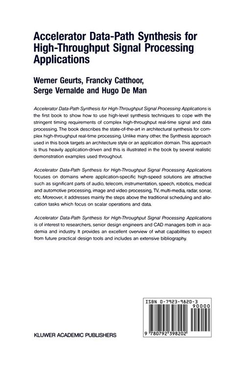 Produktbild: Accelerator Data-Path Synthesis for High-Throughput Signal Processing Applications
