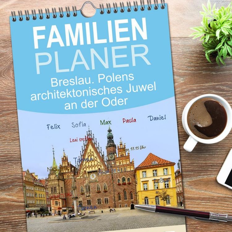 Produktbild: Familienplaner 2026 - Breslau. Polens architektonisches Juwel an der Oder mit 5 Spalten (Wandkalender, 21 x 45 cm) CALVENDO