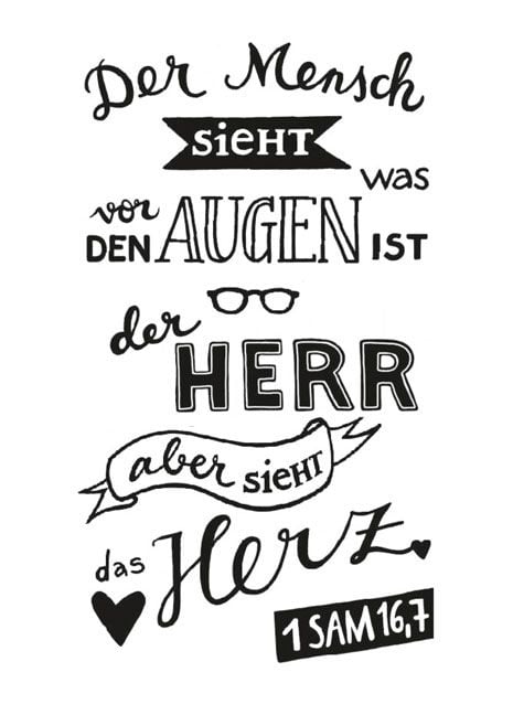 Produktbild: Stempel Der Mensch sieht was vor den Augen ist, Gott aber sieht das Herz. 1 Sam 16,7