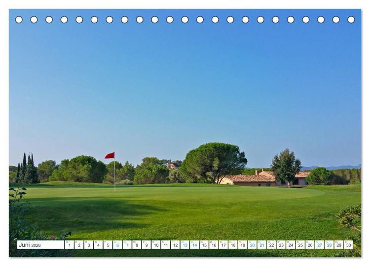 Produktbild: Mediterrane Golfpl&auml;tze - Spanien, Portugal, Mallorca (Tischkalender 2026 DIN A5 quer), CALVENDO Monatskalender