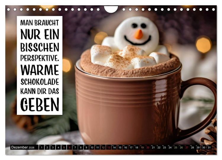Produktbild: Schokolade - die s&uuml;&szlig;e Verf&uuml;hrung - coole Spr&uuml;che (Wandkalender 2026 DIN A4 quer), CALVENDO Monatskalender