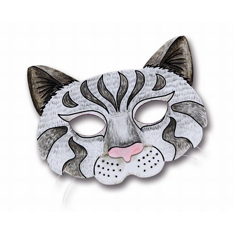 Produktbild: folia Kindermasken Tiere zum Ausmalen aus Pappe 6 St&uuml;ck
