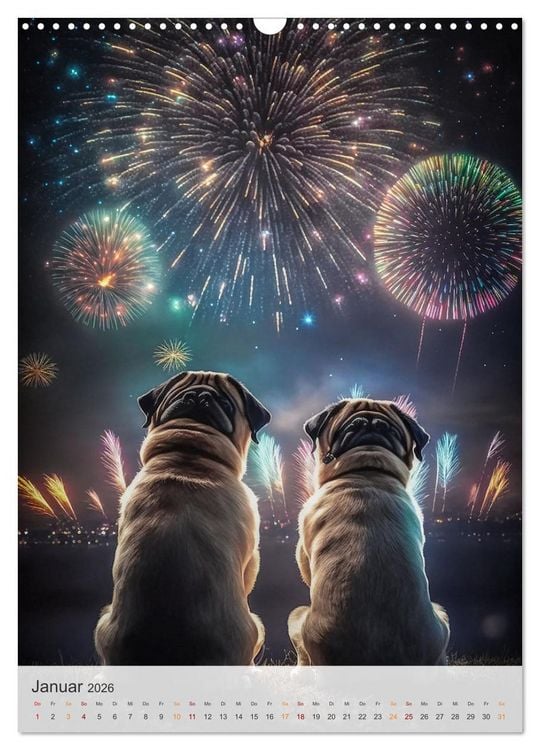 Produktbild: Mein Mops-Kalender (Wandkalender 2026 DIN A3 hoch), CALVENDO Monatskalender
