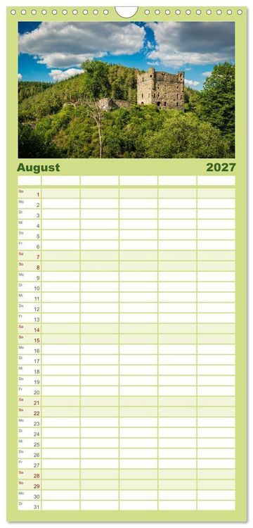 Produktbild: Familienplaner 2027 - Burgen des Hunsr&uuml;cks mit 5 Spalten (Wandkalender, 21 x 45 cm) CALVENDO