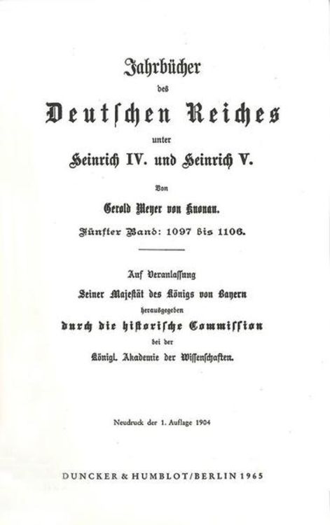 Produktbild: Jahrb&uuml;cher des Deutschen Reiches unter Heinrich IV. und Heinrich V.