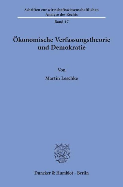 Produktbild: &Ouml;konomische Verfassungstheorie und Demokratie.