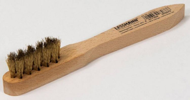 Produktbild: Z&uuml;ndkerzenb&uuml;rste L.150mm 0,15mm Messingdraht gewellt 3-reihig Btl.LESSMANN
