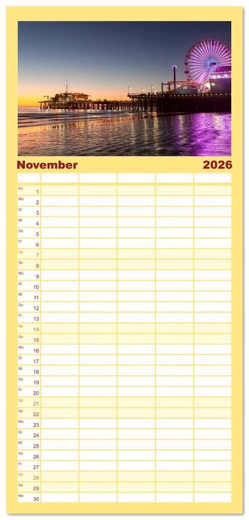 Produktbild: Familienplaner 2026 - USA - Der S&uuml;dwesten mit 5 Spalten (Wandkalender, 21 x 45 cm) CALVENDO