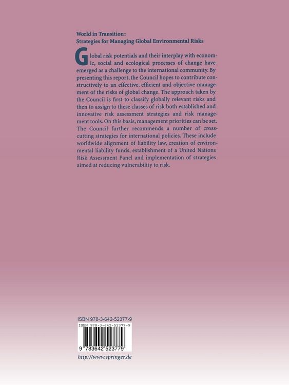 Produktbild: Strategies for Managing Global Environmental Risks
