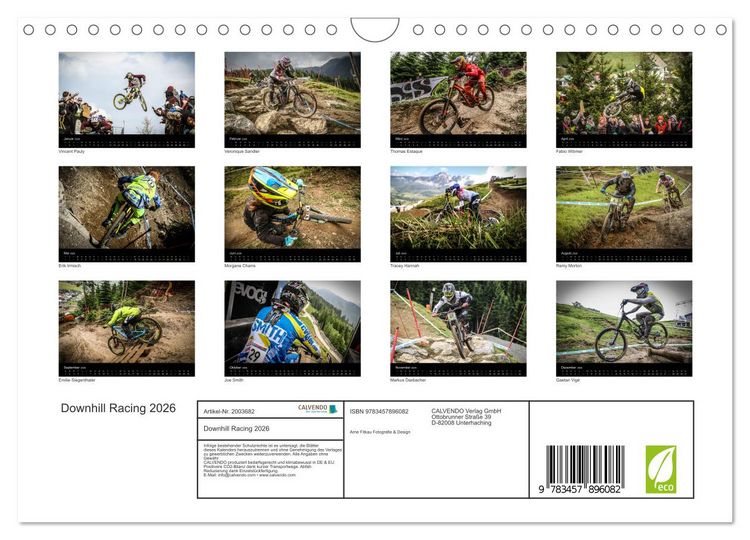 Produktbild: Downhill Racing 2026 (Wandkalender 2026 DIN A4 quer), CALVENDO Monatskalender
