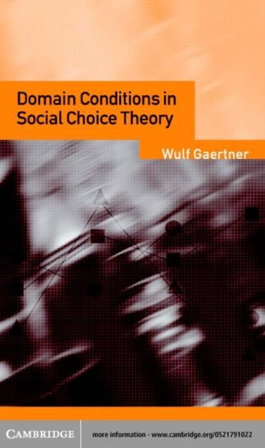 Produktbild: Domain Conditions in Social Choice Theory